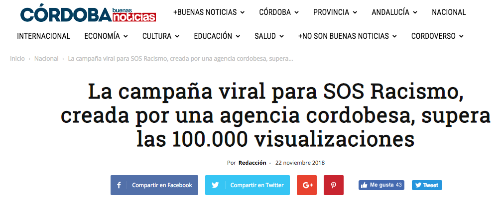 Córdoba buenas noticias. Noviembre 2018.